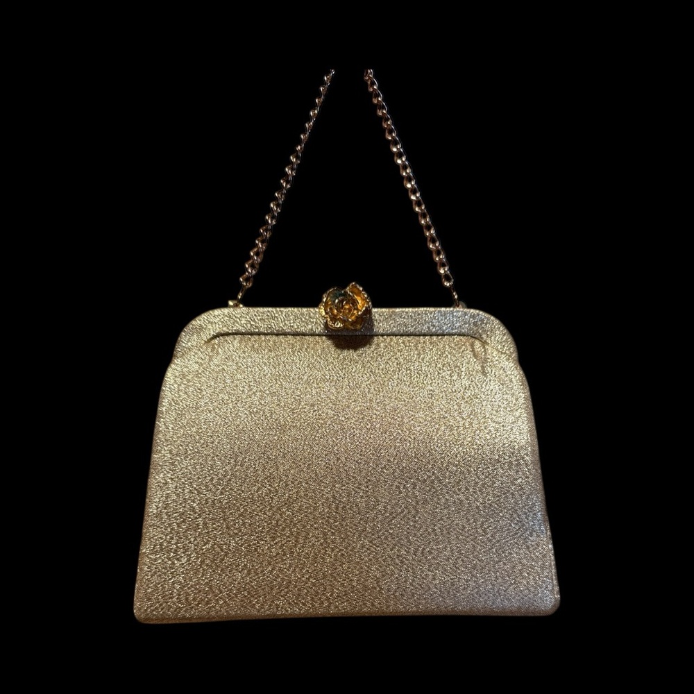 Vintage Gold Metallic Glitter Handbag